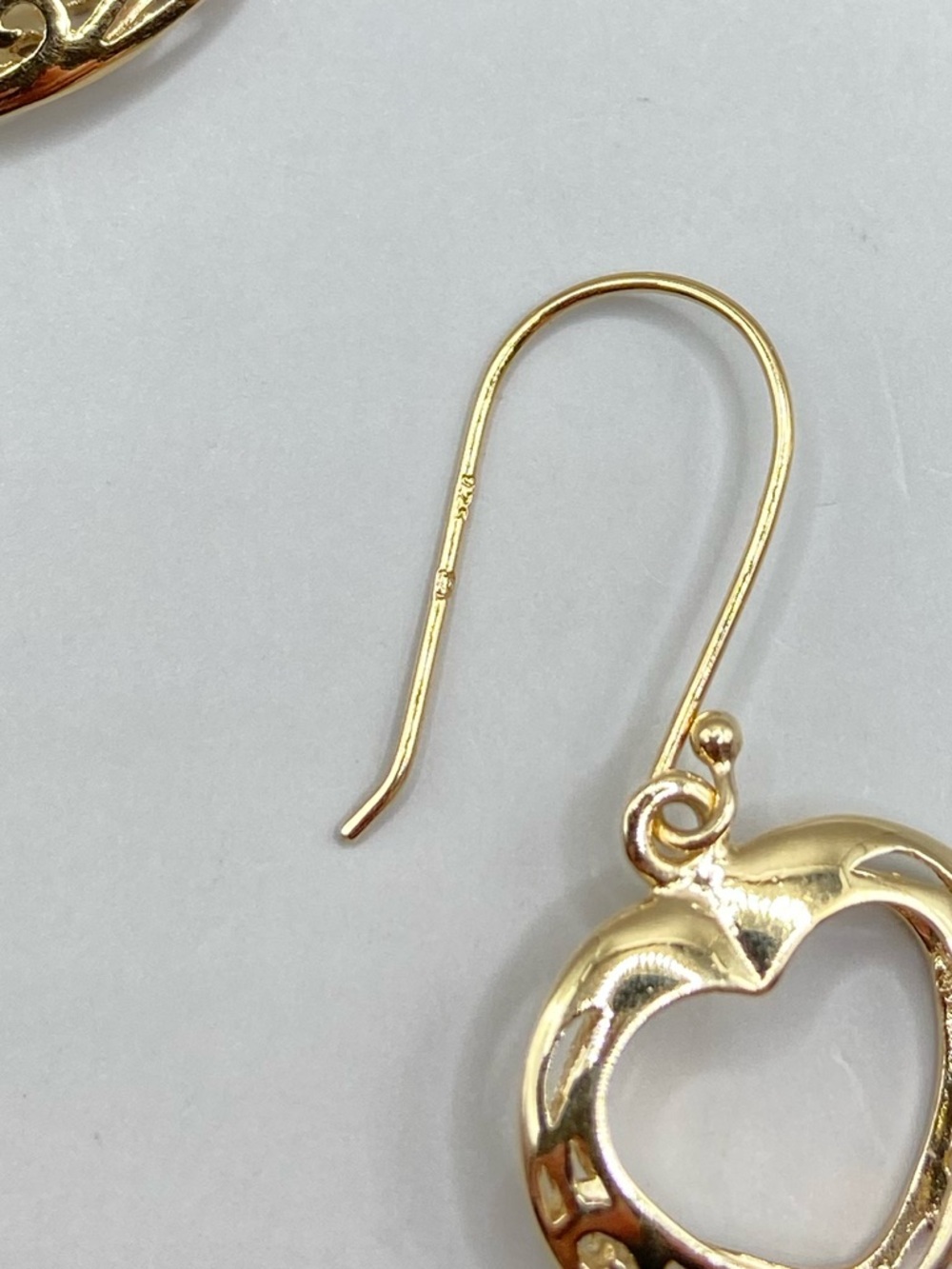 Dyadema Gold Vermeil Ornate Scroll Open Heart Earrings - Picture 5 of 7